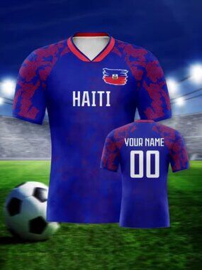 Haiti Soccer Jersey Personalized Name Number, National Team Football Shirt